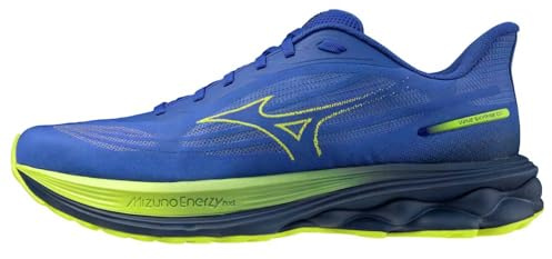Mizuno Wave Skyrise 7 - Scarpe da corsa da uomo, blu acceso/giallo fortuna/blu estate