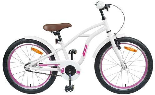 vidaXL Kinderfahrrad 22 Zoll für 7-12 Jahre alt Weiß, Abenteuer in der Natur, Eine Reise durch Parks, Wälder und Berge und die Schönheit in jedem Schritt entdecken, Klassisch