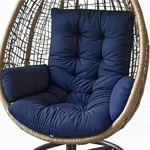 Genérico Cojín para Silla Colgante De Exterior, Cojín De Jardín,Cojín Lavable para Mecedora, Cojín para Columpio Colgante, Engrosado Cojín para Asiento De Cesta Colgante,Navy Blue