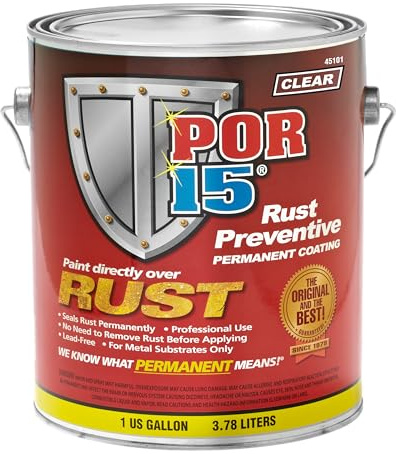 POR-15 Rust Preventive Coating, Stop Rust and Corrosion Permanently, Anti-rust, Non-porous Protective Barrier, 128 Fluid Ounces, Clear