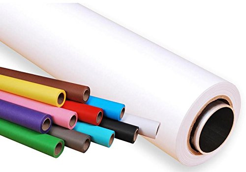 moderntex Hintergrundkarton, 10m lang x 2.72m breit weiß 160g/m² Papierhintergrund