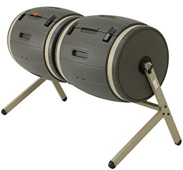 Lifetime 60309 Double Bin Rotating Composter, Brown