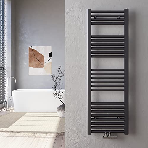 Heilmetz Handtuchtrockner 40 x 120 cm Antrazit Heizkörper 427 Watt Leistung Bad-Heizkörper Bad Mittelanschluss Heizung Handtuchheizkörper