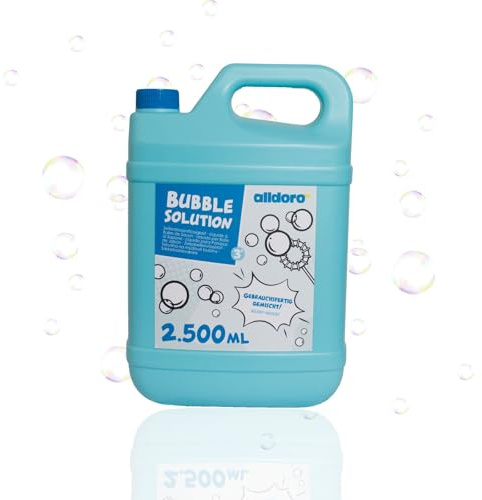 alldoro 60657 Bubble Fun liquido per bolle di sapone in tanica da 2500 ml, acqua saponata in confezione da 2,5 litri XXL, per bambini, adulti, feste ed eventi