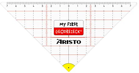 Aristo AR1551 My first Geodreieck (Speziell für Schüler:innen ab der 3. Klasse entwickelt, Hypotenuse 16 cm, biegsam) transparent, 1 Stück