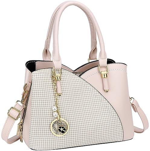 KKXIU 3 Compartments Purses and Handbags for Women Top Handle Satchel Bag