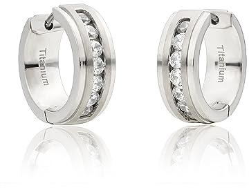 Limerencia Titan Creolen Ohrringe für Damen Herren, G23 Medizinische Hypoallergen Gesundheitsstecker Hoop Ohrringe für empfindliche Ohren Mode Damenschmuck