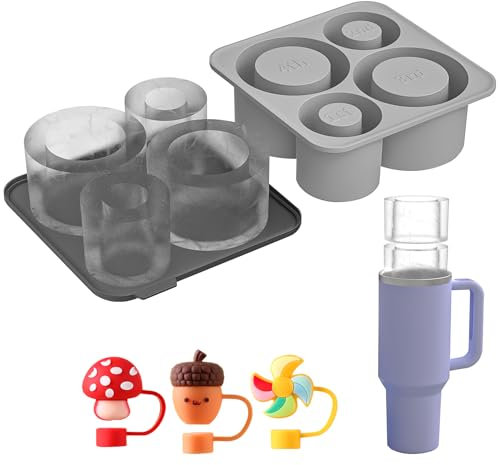 Para stanley cup eiswürfelform, stanley EiswüRfelbehäLter EiswüRfelbehäLter Silikon EiswüRfelform Groß Eisformen Silikon Eisform Ice Cube Tray für Stanley Cup grau