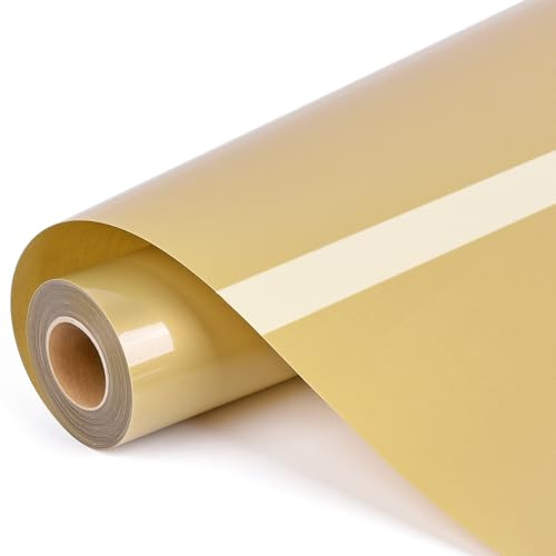 IModeur Plotterfolie Textil Gold – 30,5 x 400 cm Flexfolie Plotter Textil Gold für Silhouette Cameo, Kleidung, Mützen, Hosen, andere Stoffe