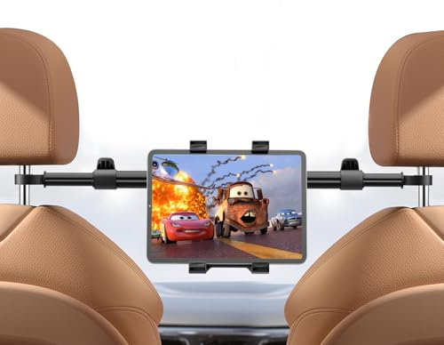 OHLPRO Supporto per Tablet da Auto Poggiatesta - Braccio Regolabile 38-70 cm Montaggio Posteriore per iPad, Accessorio Essenziale per Viaggi, Compatibile con Tablet 7-11