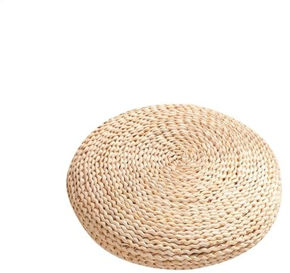Genérico Cojín De Piso De Tatami - Cojín De Asiento De Paja | Almohada De Pisos De Paja Redonda con Seda De Seda, Accesorios para El Hogar Almohada De Asiento para Adultos Accesorios De Dormitorios