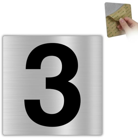 LEIASA | Numero Civico Adesivo Nº 3-10x10 cm - Targa Porta Appartamento
