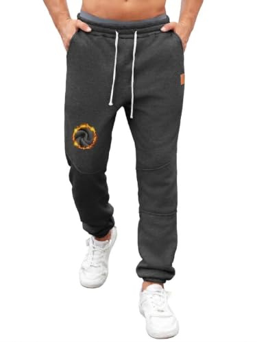 Aisprts Mens Fleece Joggers,Tracksuit Bottoms Sweatpants Drawstring Pockets | Thermal Lined tracksuit bottoms & gym workout track pants with pockets.Soft comfortable lounge trousers for everyday wear.