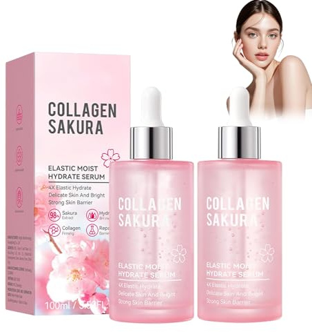 Sakura-kollagenserum körsbärsblomma kollagen serum 100 ml x 2, fuktgivande och stramande, närande ansiktsvård