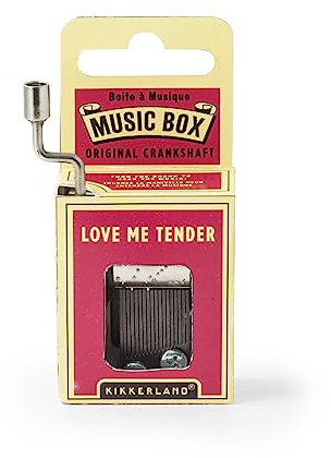 Kikkerland Love Me Tender Crank Music Box, Silver