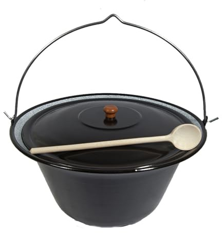 Set Gulaschkessel Gulaschtopf Emaille 30 Liter + Deckel + Gratis Kochlöffel