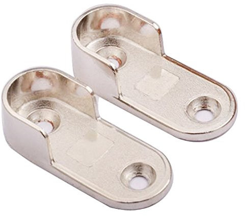 Schrankrohrlager,2 Stück Metall Kleiderstangenaufhänger für Schrankrohraufhänger Kleidung Rutenhalter (Durchmesser 19mm)