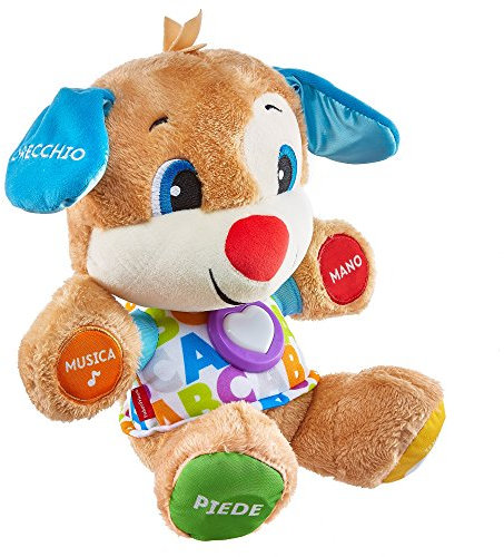 Fisher-Price - Il Cagnolino Smart Stages Ridi & Impara, morbido peluche educativo per imparare le prime paroline, con 75+ canzoni, luci e melodie, 6+ mesi, Versione italiana, FPM51