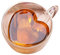 Leikance Taza de cristal con forma de corazón de doble pared, resistente al calor, 180 ml/240 ml