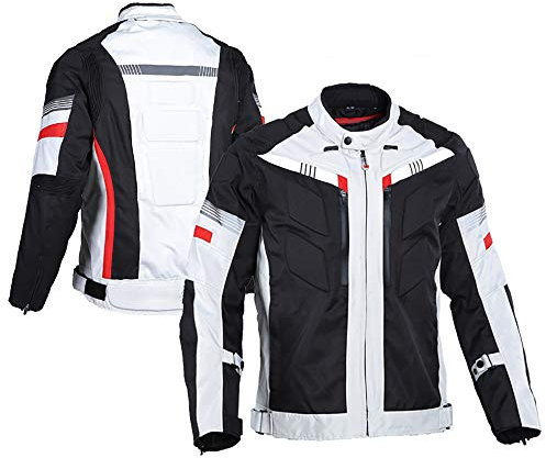 STRTG Moto Vélo Rider Vestes, Homme Textile Moto Blouson+légère en Maille Respirante Motorcycle Jacket, CE Armored Veste de Moto, pour Hommes Adultes-Médium