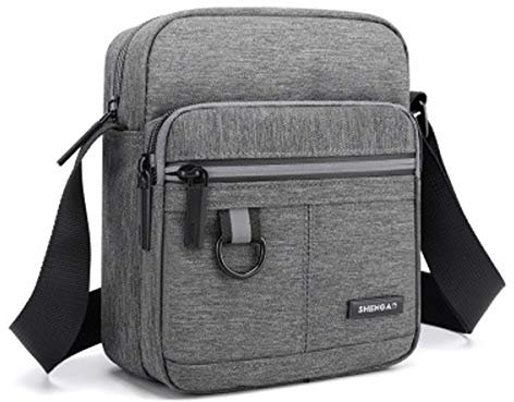 Vohoney Umhängetasche Brusttasche Herren Crossbody Schultertasche Handytasche Messenger Bag Herrentasche Shulder Bag (Grau Umhängetasche)