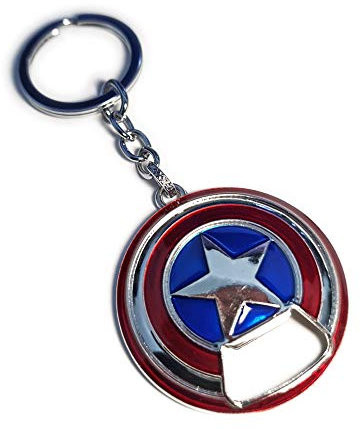 LizMatech Captain America Shield Keyring Bottle Opener Captain America's Bottle Opener Keychain (Clear & Bright)