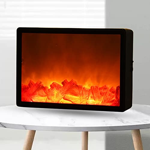 internas de chimenea de 12 x 8 x 3 con llamas realistas, chimeneas LED, batería de llama falsa, funciona con batería de larga duración, lámpara de chimenea para interiores y exteriores, de Neg