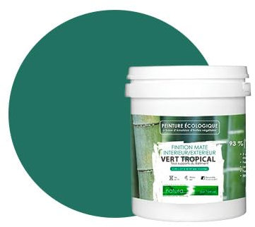BOX DECO COULEURS Natura Naturfarbe, ökologisch, für den Innen- und Außenbereich, matt, 1 l, 13 m², Energieeffizienzklasse A+, tropisches Grün