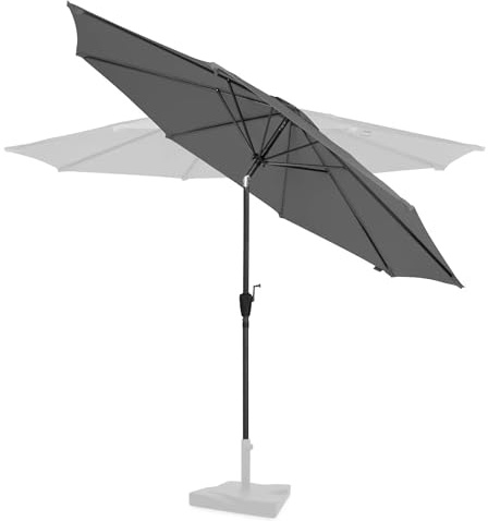 VONROC Premium Sonnenschirm rund Balkon - Neigbarer Sonnenschutz Terrasse & Garten - Sonnenschirm groß 300CM inklusive Schutzhülle - Recanati Grau