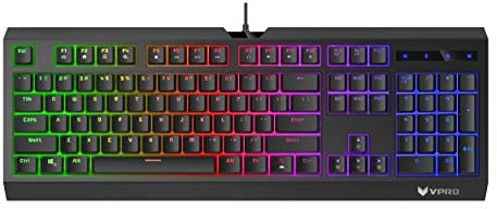 Rapoo V52S Gaming-Tastatur mit Hintergrundbeleuchtung, Schwarz (QWERTY)