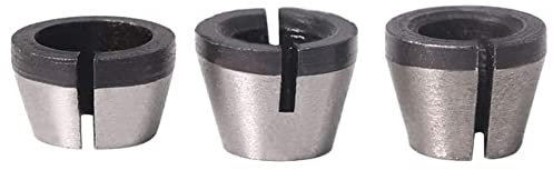 Treki Portabrocas para Fresadora 3 Piezas Fresadora Adaptador de Mandril para Carpintería Máquina de Grabado y Fresadora de Madera Recorte Cortador Chuck 6mm /6.35mm /8mm