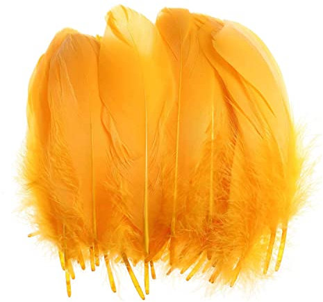 400 Stück Glänzende Gold-Federn - Metallic Federn für Weihnachtsdekoration, glamouröse Partydekoration, Geschenkverpackung & DIY-Accessoires