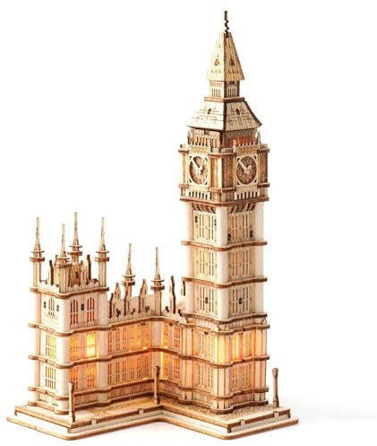 ROWOOD 3D Wooden Puzzle Big Ben Model Kit for Adults to build, DIY Wooden Model Building Construction Craft Kits, Ideal as Christmas And Birthday Gift