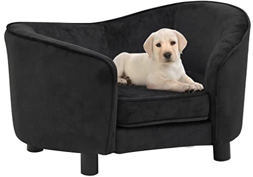 homiuse Hundesofa Erwachsene Katzen Bett und kleinere Hunde mittlere Größe Hundebett waschbar Schwarz 69x49x40 cm