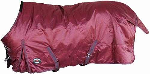 CHALLENGER 59EE01 Winterdecke für Pferde, 203,2 cm, 840D, wasserdicht, mittelschwer, Burgunderrot