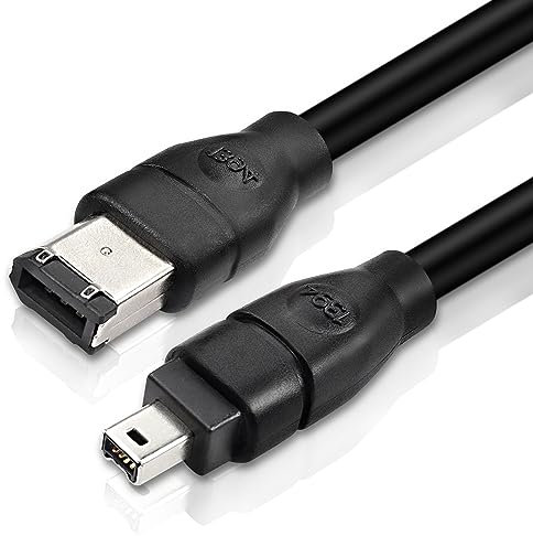 MEIRIYFA Firewire IEEE 1394B - Cavo da 6 pin maschio a 4 pin maschio, Firewire 400 a Firewire 400, 4 pin a 6 pin, ad alta velocità, 400 Mbps, per stampante, scanner, fotocamera digitale (1,8 m, nero)