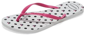 Havaianas - Slim Disney Stylish, Comfortable, Lightweight, and Stylish Flip-Flops, Disney Designs, Thin Straps & Non-Slip Sole, Women, White Pink Flux, 4.5/5 UK