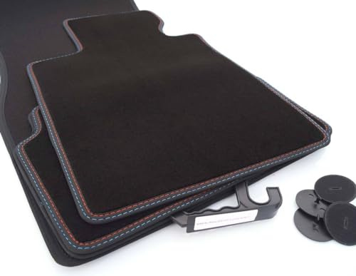 Golvmattor för BMW 5-serien G30/Touring G31/M5 F90 velour mattor med dubbelsöm bilmattor original kvalitet set om 4 delar