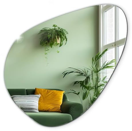 Tulup Specchio decorativo 68x67cm moderno appeso per camera da letto bagno organico Montaggio semplice
