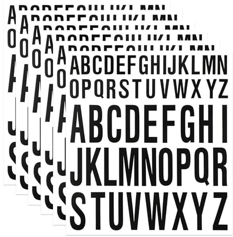 JJWNMLL 6Pcs Buchstaben Aufkleber Selbstklebend 1/2 Zoll Schwarz | Klebebuchstaben für Basteln, Scrapbook, Grußkarten, Schilder Poster
