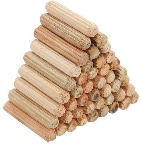 PATIKIL 120 Stück 5 x 25mm Holzdübel Set für Zimmerei Möbel Tür | Riffelholzdübel Holzstifte Dübel Set Gerillte Holzübelstifte Dübel Holz mit Rillen, Kunsthandwerk Projekte