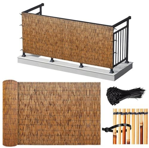 HRXQ Schilfrohrmatte Bambus Sichtschutz 50×800cm 70×700cm 100×500cm Reedhead Bildschirm Zaun Umweltfreundlich, Outdoor-sichtschutzmatte Zaun Für Hinterhof Garten Zaun Trennwand (Size : 140x600cm)