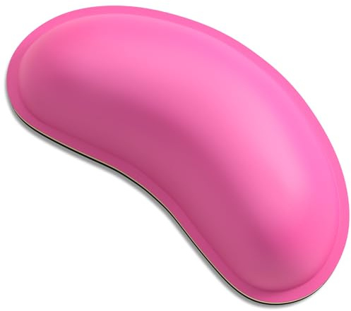 Dapesuom Maus-Handgelenkauflage, niedliches Ergonomisch Memory-Schaum Handgelenkstütze Pad für Computer-Schreibtischunterlagen, Leder-Handauflage für Büroarbeit und Laptop, Gaming, Heißes Rosa