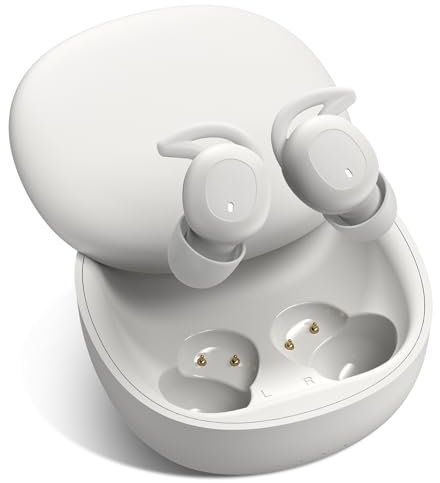 Jiwuchuangan L29 Schlaf Kopfhörer, Bluetooth Kopfhörer in Ear mit Geräuschisolierung, Mini Kabellos Schlaf-Ohrhörer mit Mikrofon und Lautstärkeregler, Unsichtbare Earbuds für Seitenschläfer (L29)