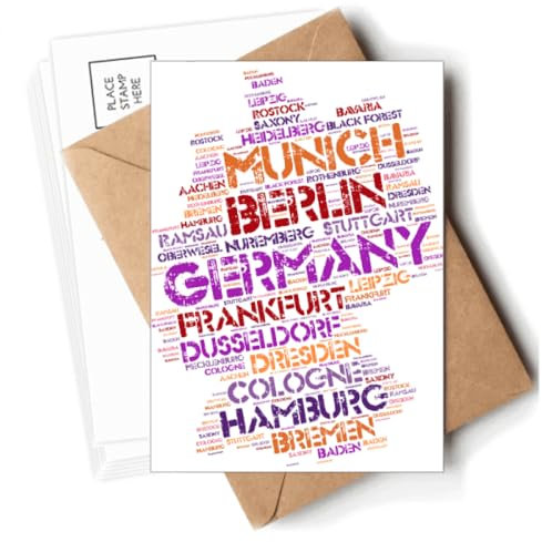 Deutschland Stadt Name Karte Stil Postkarten Umschläge Blanko Notizkarten Mailing
