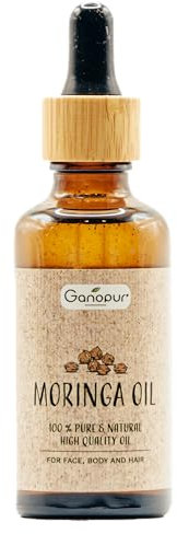 Huile de Moringa Bio 100% Naturelle – Visage, Corps et Cheveux – Hydratant, Réparateur & Anti-Âge – Graines Pures – Vitamines A, C & E – 50 ml | GANOPUR