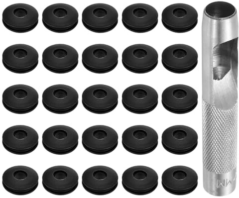 QUARKZMAN 26 Stück Ösen Werkzeug Kit, Ösen Set 12mm Ösenzange Kunststoffösen Kunststoff Ösen Scheiben Rostfrei für LKW Abdeckplane Textil Vorhänge Zelte Sonnensegel Befestigungsclip, Schwarz