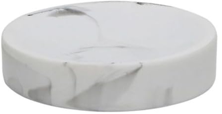 OISE ART STORE Trade Shop - Piattino Porta Sapone Saponetta Bagno Accessorio Arredo Effetto Marmo Bianco 87831 -