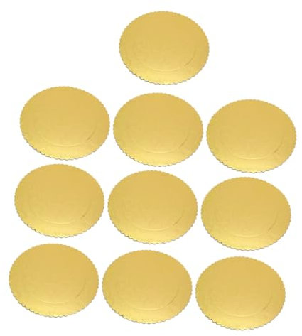 GLEAVI 10stücke Goldene Runde Kuchenunterlagen Und Wiederverwendbare Tortenplatten Für Hochzeiten Geburtstagsfeiern Und Backverkauf Stilvolle Präsentation Für Ihre Kuchen