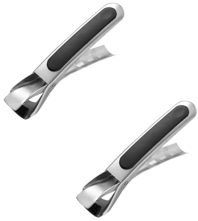 2 st Non-stick kökstång med värmebeständigt silikonhandtag - Tång i rostfritt stål för luftfrysare och ugn, hållare för kastruller och stekpannor, professionell säkerhet
